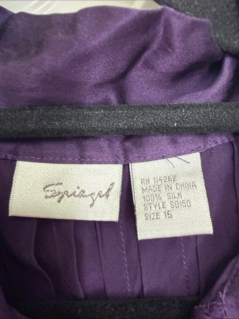Spiegel Vintage Sleeveless Silk Tie-Neck Blouse - Purple 16 - Picture 5 of 7